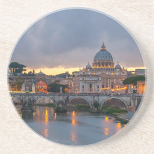 St. Angelo Bridge, St. Peter's Basilica, Rome Zandsteen Onderzetter