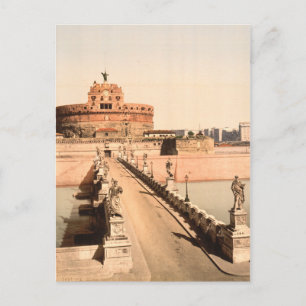 St Angelo Castle and Bridge, Rome, Lazio Italië Briefkaart