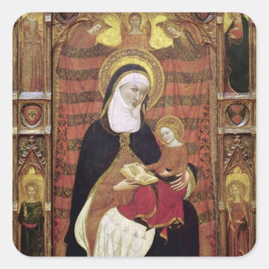 St. Anne en de Maagd Vierkante Sticker (Voorkant)