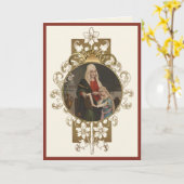 St. Anne Virgin Mary Religious Elegant Marian Kaart (Gele Bloem)