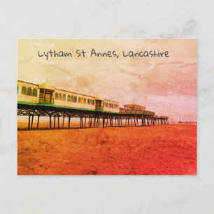 St Annes Victoriaans Pier in Lancashire, briefkaar Briefkaart