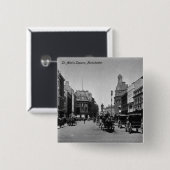 St. Ann's Square, Manchester, c.1910 Vierkante Button 5,1 Cm (Voorkant /achterkant)