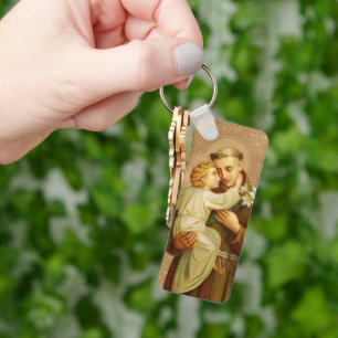 St. Anthony Baby Jesus Religieuze Vintage katholie Sleutelhanger
