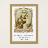 St Anthony Catholic Funeral Memorial Holy Card - (Devant)