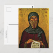 St. Anthony de Grote Orthodoxe Christelijk Icoon Briefkaart (Voorkant / Achterkant)