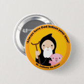 St. Anthony de Grote Ronde Button 5,7 Cm (Voorkant /achterkant)