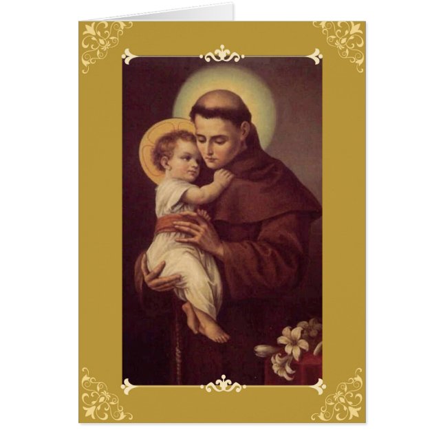 St. Anthony Greeting/Note Card met gebed (Voorkant)