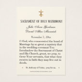 St. Anthony Jesus Elegant Gold Wedding Favor Card (Dos)