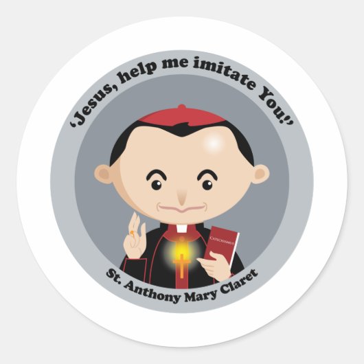 St. Anthony Mary Claret Ronde Sticker (Voorkant)