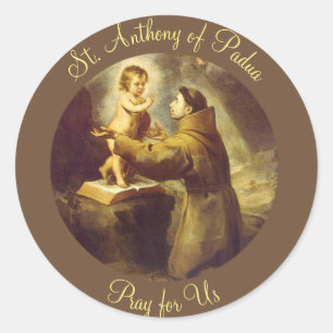 St. Anthony van Padua Baby Jesus Ronde Sticker