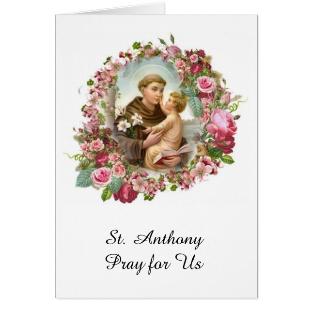 St. Anthony van Padua Baby Jesus Rozen (Voorkant)