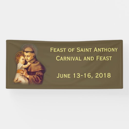 St. Anthony van Padua Baby Jesus Spandoek (Horizontaal)