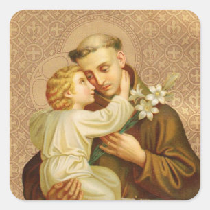 St. Anthony van Padua Baby Jesus Vierkante Sticker