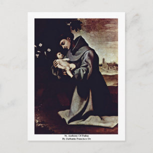 St. Anthony van Padua door Zurbarán Francisco de Briefkaart