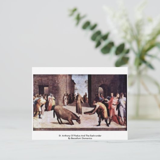 St. Anthony van Padua en de Eselwunder Briefkaart (Staand voorkant)