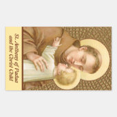 St. Anthony van Padua en het Christelijke Kind (JM Rechthoekige Sticker (Voorkant)