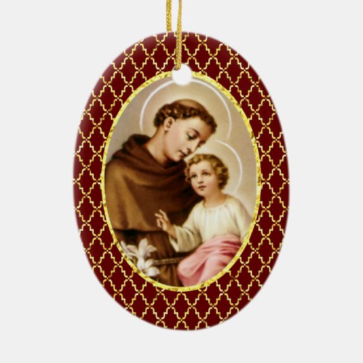 St. Anthony van Padua Keramisch Ornament (Achterkant)