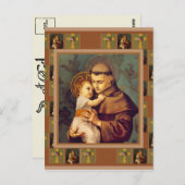 St. Anthony van Padua met Baby Jesus Briefkaart (Voorkant / Achterkant)