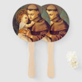St. Anthony van Padua met Baby Jesus Handwaaier (Voorkant en achterkant)