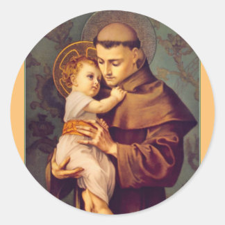 St. Anthony van Padua met Baby Jesus Ronde Sticker