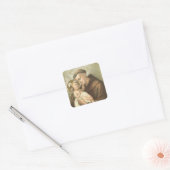 St. Anthony van Padua met Baby Jesus Vierkante Sticker (Envelop)