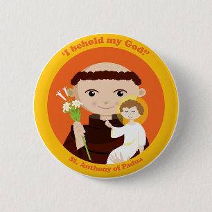 St. Anthony van Padua Ronde Button 5,7 Cm
