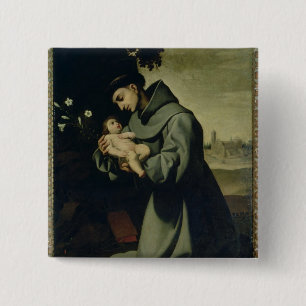St. Anthony van Padua Vierkante Button 5,1 Cm