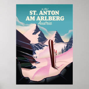 St. Anton am Arlberg ski Oostenrijk Poster