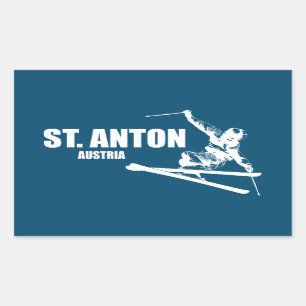 St. Anton Oostenrijk Skier Rechthoekige Sticker