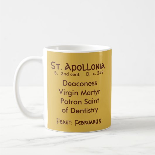 St. Apollonia (VVP 001) Café Mug #2.1b (Gauche)