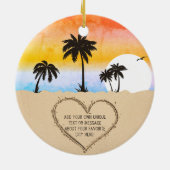 St. Augustine Beach Florida Retro Sunset Souvenirs Keramisch Ornament (Achterkant)