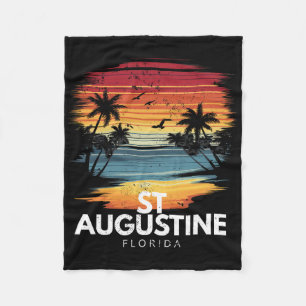 St Augustine Beach Florida Surfplank Surfen Vinta Fleece Deken