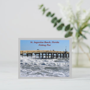 St. Augustine Beach Florida Vis Pier Feestdagenkaart