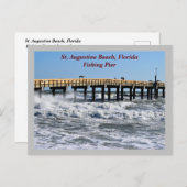 St. Augustine Beach Florida Vis Pier Feestdagenkaart (Voorkant / Achterkant)