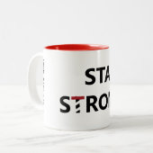 St. Augustine - Blijf sterk Tweekleurige Koffiemok (Voorkant links)