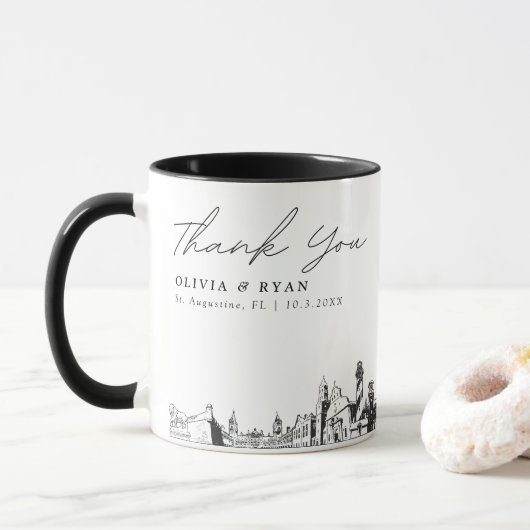 St. Augustine bruiloft aangepaste gepersonaliseerd Mok (Met donut)