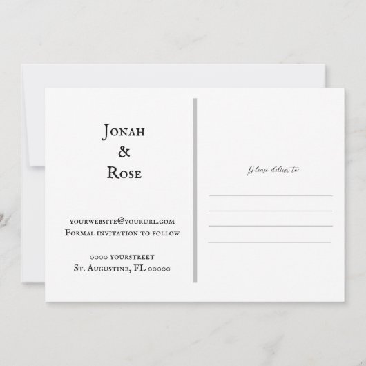 St. Augustine bruiloft aankondiging (Achterkant)