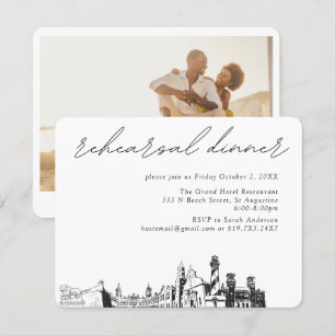 St Augustine bruiloft elegante repetitie diner Informatiekaartje