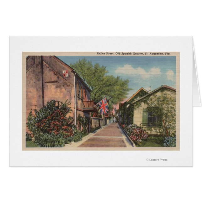 St. Augustine, FL - Aviles St. in het Oud-Spaans (Voorkant Horizontaal)