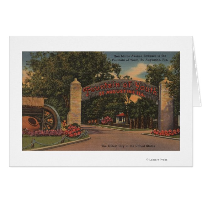 St. Augustine, FL - Fontein of Youth Entrance (Voorkant Horizontaal)
