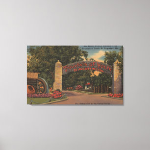 St. Augustine, FL - Fontein of Youth Entrance Canvas Afdruk