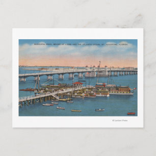 St. Augustine, FL - Uitzicht van de Brug van Lions Briefkaart