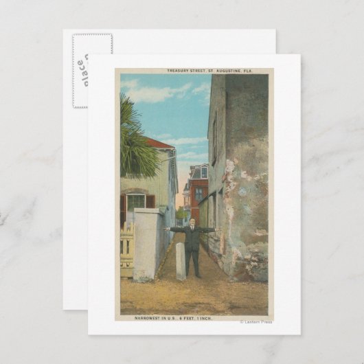 St. Augustine, FL - Uitzicht van Treasury Street & Briefkaart (Voorkant / Achterkant)