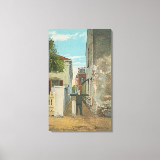 St. Augustine, FL - Uitzicht van Treasury Street & Canvas Afdruk (Voorkant)