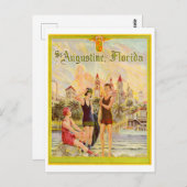 St. Augustine Florida  1920s illustratie Briefkaart (Voorkant / Achterkant)