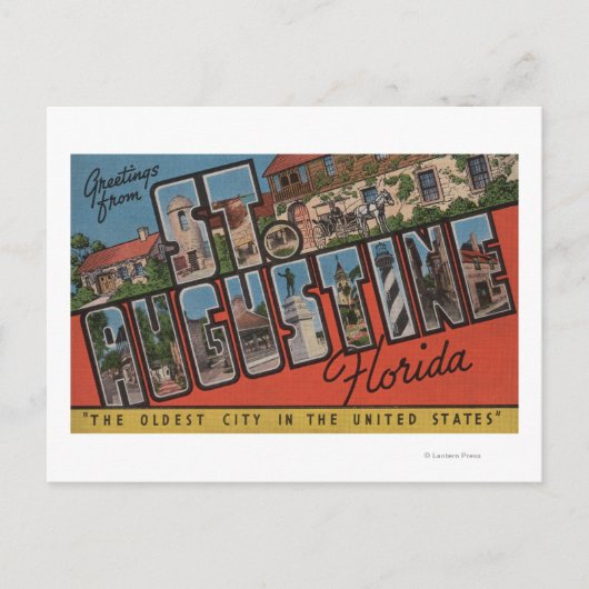 St. Augustine, Florida - Grote Letter Scenes 2 Briefkaart (Voorkant)