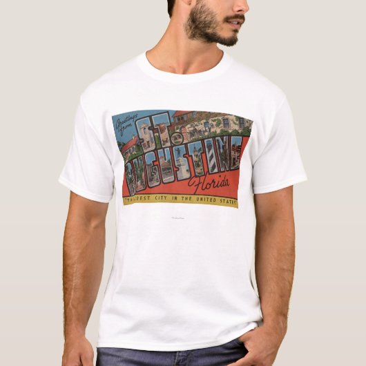 St. Augustine, Florida - Grote Letter Scenes 2 T-shirt (Voorkant)