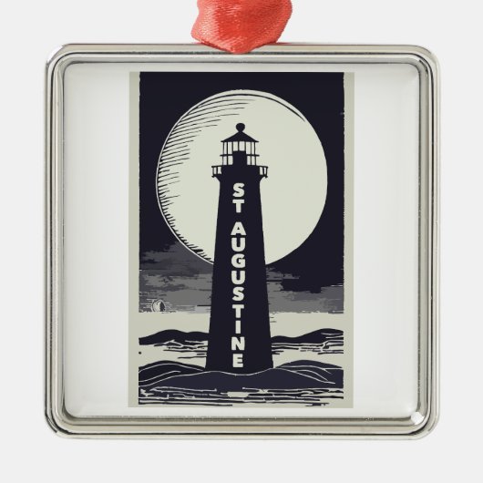 St. Augustine Florida Lighthouse Moon Metalen Ornament (Voorkant)