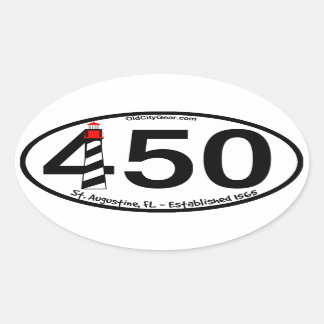 St. Augustine, Florida - Opgericht 1565 - 450th Ovale Sticker