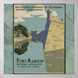 St. Augustine Florida Poster du fort espagnol